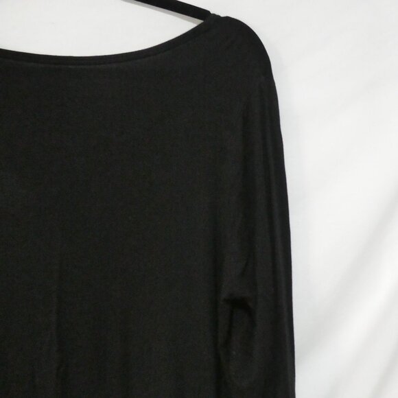 ADDITION ELLE | 1X | Classic Black Long Sleeve Pullover V-Neck Top - Picture 11 of 14
